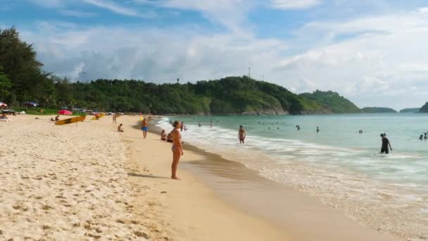 Nai Harn beach, south of Phuket Island — Stock Video