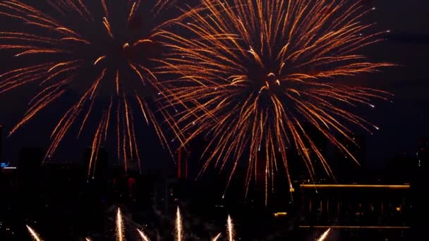 Colorato di fuochi d'artificio al festival City Day — Video Stock