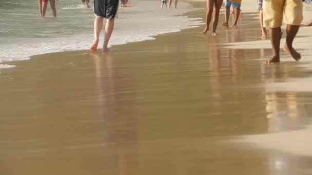 Barfußlaufen am Strand — Stockvideo