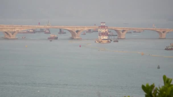 香港における船舶交通のタイムラプス — ストック動画