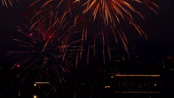 Colorido de fuegos artificiales en el festival de City Day — Vídeo de stock