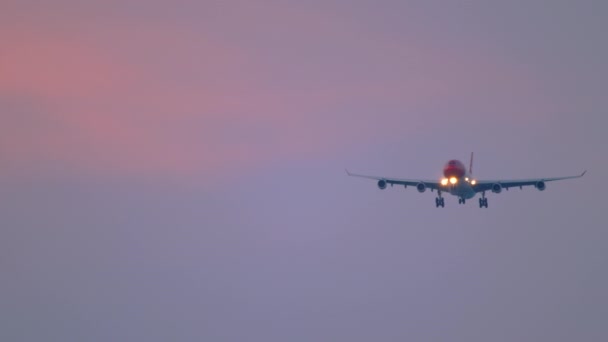Avião de corpo largo se aproximando antes da aterrissagem — Vídeo de Stock