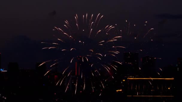 Színes tűzijáték a City Day fesztiválon — Stock videók