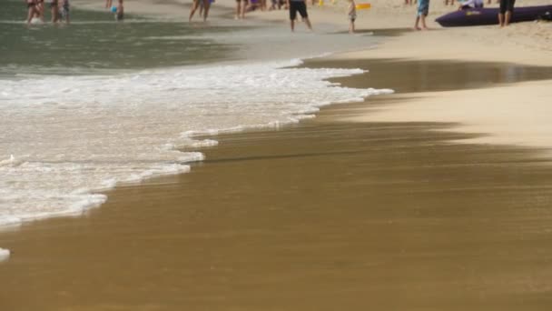 Playa descalza caminando — Vídeo de stock