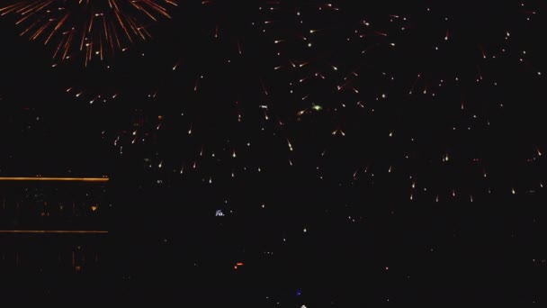 Kleurrijk van vuurwerk op City day festival — Stockvideo