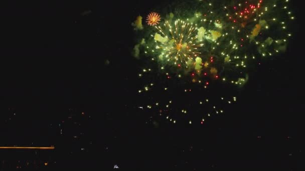 Colorido de fuegos artificiales en el festival de City Day — Vídeo de stock