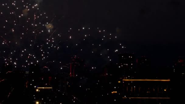 Colorido de fogos de artifício no festival do dia da cidade — Vídeo de Stock