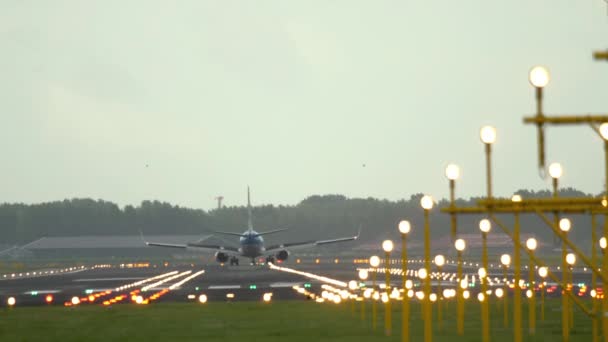 KLM Boeing 737 aterrizaje — Vídeos de Stock