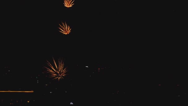 Colorido de fogos de artifício no festival do dia da cidade — Vídeo de Stock