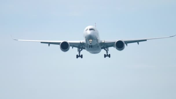 Großraumflugzeug im Landeanflug — Stockvideo