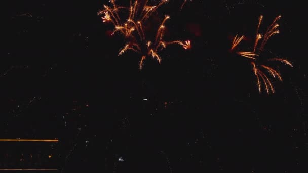 Kleurrijk van vuurwerk op City day festival — Stockvideo