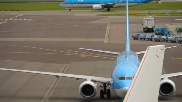 TUI fliegt Boeing 737 nach der Landung — Stockvideo