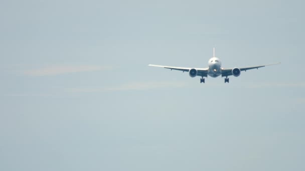 Avión de cuerpo ancho acercándose — Vídeo de stock