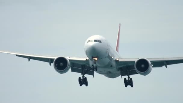 Приближается большой самолет — стоковое видео