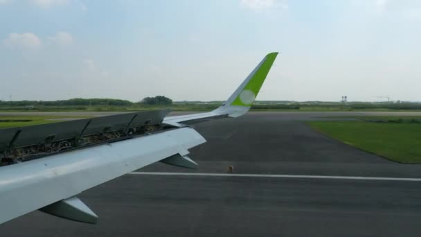 Vista desde el avión de aterrizaje — Vídeo de stock