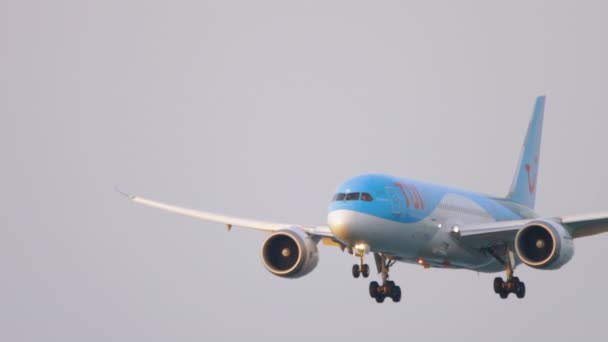 Boeing 787 Dreamliner zbliża się — Wideo stockowe