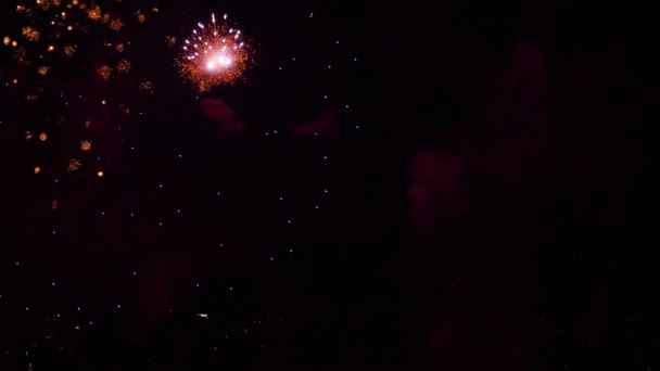 Colorido de fuegos artificiales en el festival de City Day — Vídeo de stock