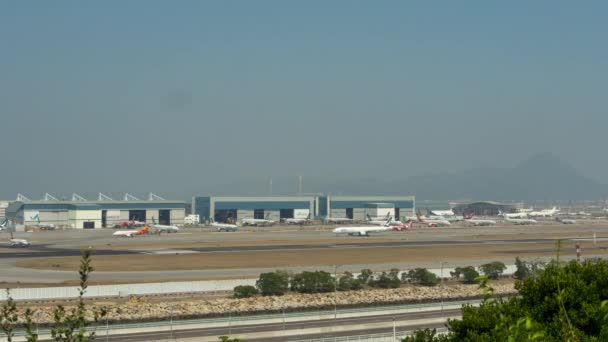 Chek Lap Kok flygplats, timelapse — Stockvideo