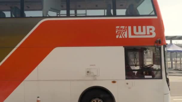 Passenger waiting bus in Hong Kong Airport — Stock Video