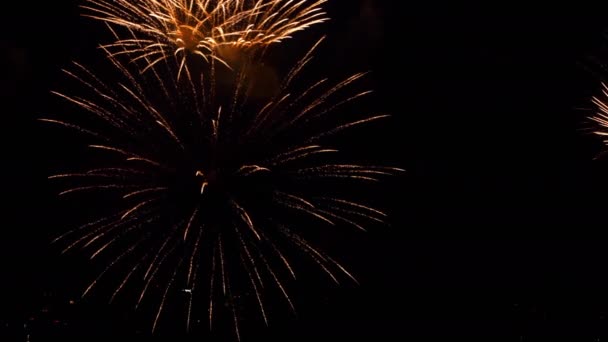 Buntes Feuerwerk beim Stadtfest — Stockvideo