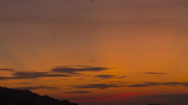 Sonnenuntergangslandschaft auf Phuket, Zeitraffer — Stockvideo