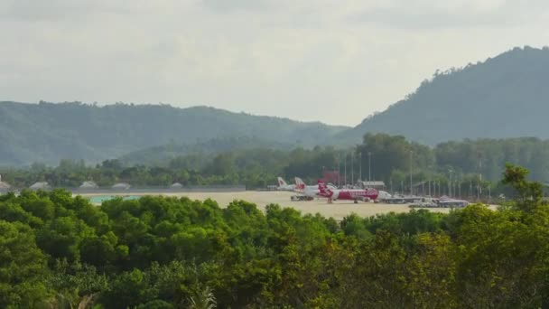 Phuket internationella flygplats, timelapse — Stockvideo