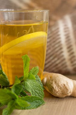 Nane ve limon ile çay. Kopya alanı