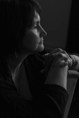 Yetişkin Kadın 'ın Yakın Portresi. Boşluğu Kopyala