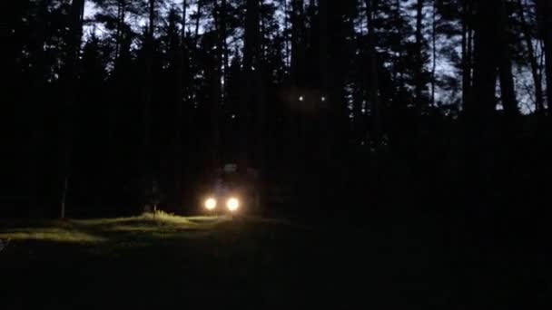 Mini Bus Rides através da Floresta Negra. Boa noite. — Vídeo de Stock