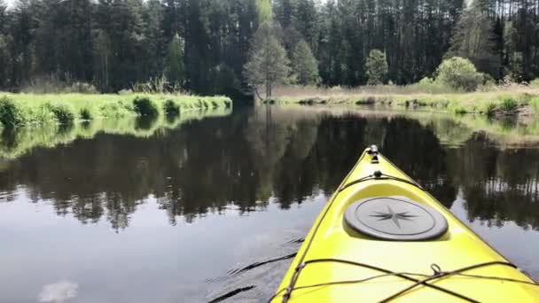 Belarús, Minsk, 05.2020. Piragüismo en el río . — Vídeo de stock