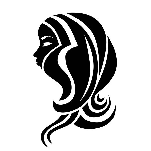 Ilustración de mujer con cabello hermoso — Vector de stock
