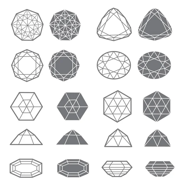 Set of diamonds — Stock Vector