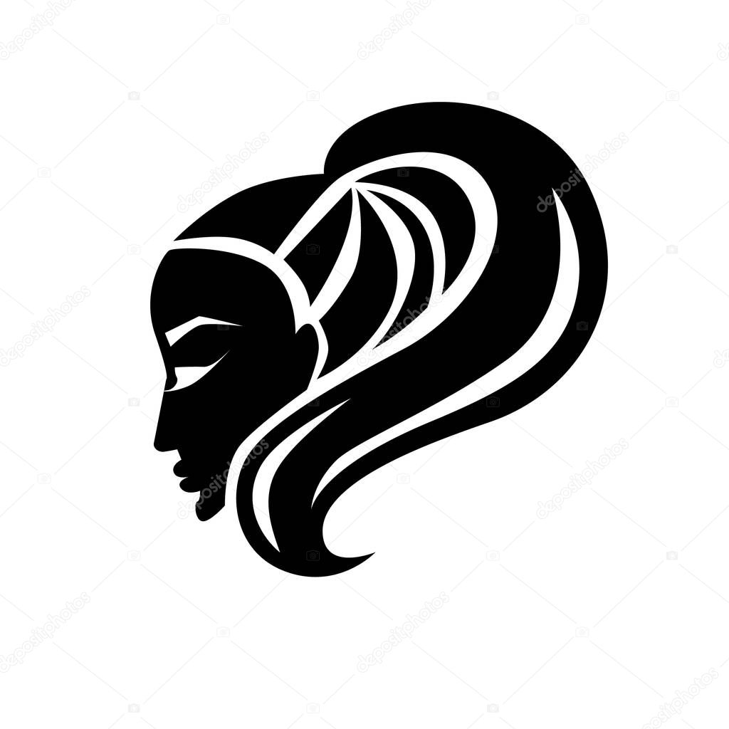 Illustration of woman with beautiful hair 