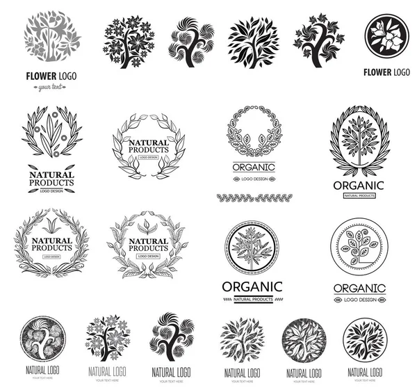 Çiçek logolar — Stok fotoğraf
