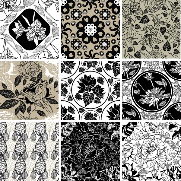 Conjunto Elegantes Fondos Florales Elementos Diseño Pueden Utilizar Para Invitación — Archivo Imágenes Vectoriales