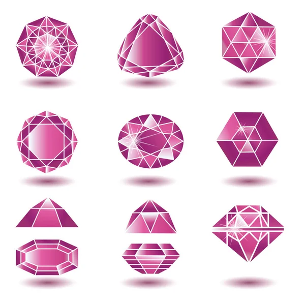 Vector set van diamanten — Stockvector