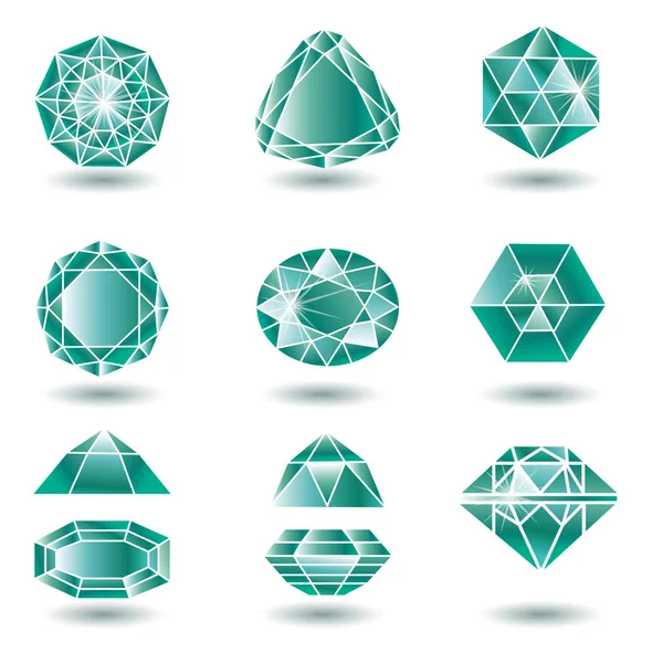 Ensemble vectoriel de diamants — Image vectorielle