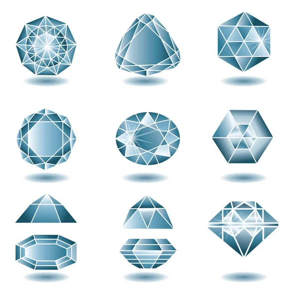 Ensemble vectoriel de diamants — Image vectorielle