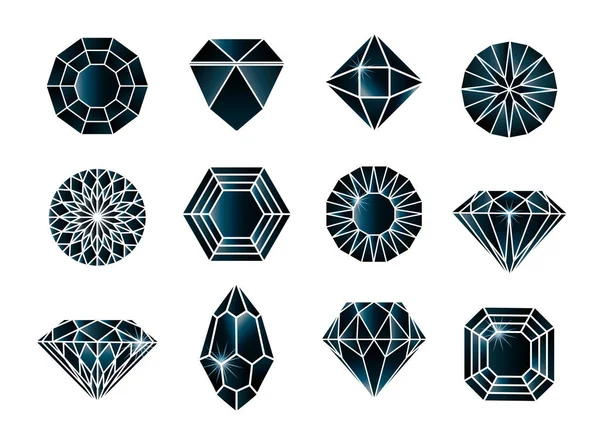 Vektor uppsättning av diamanter — Stock vektor