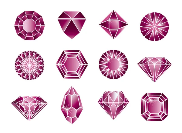 Ensemble vectoriel de diamants — Image vectorielle