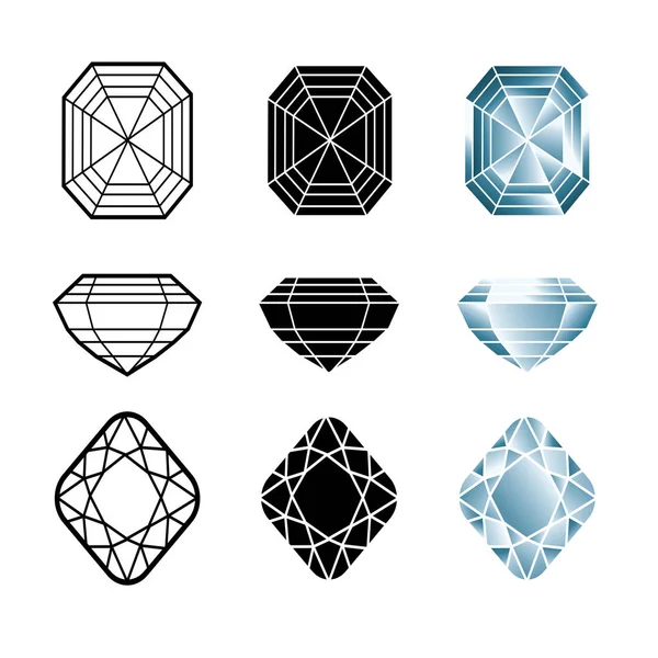 Vektor Reihe von Diamanten — Stockvektor