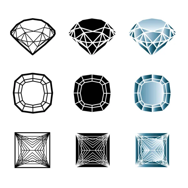 Wektor zestaw diamentów — Wektor stockowy