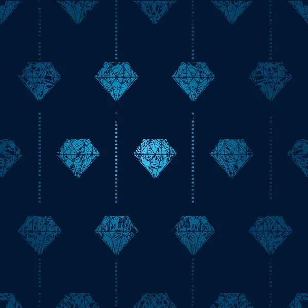 Vector naadloze blauwe patroon van diamanten — Stockvector