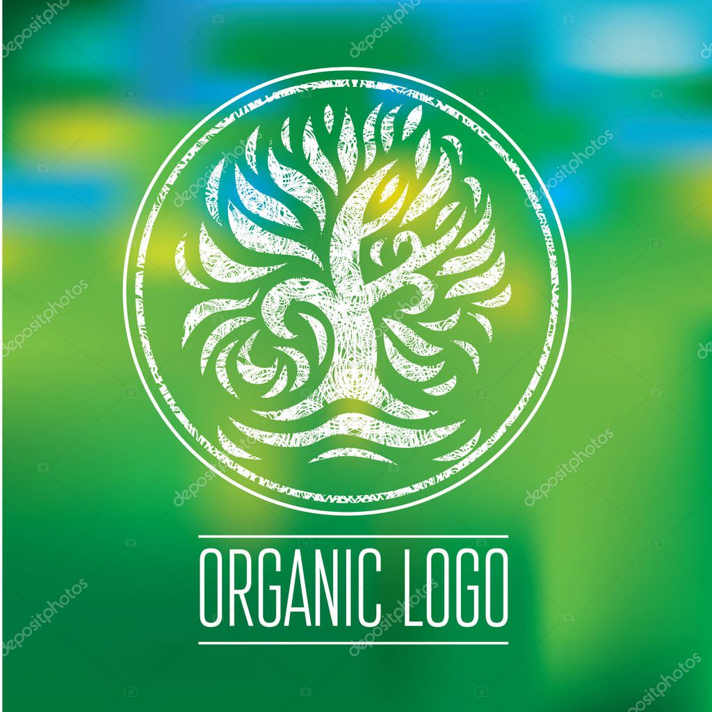 Vector design element for organic natural logo. Tree logotype symbol