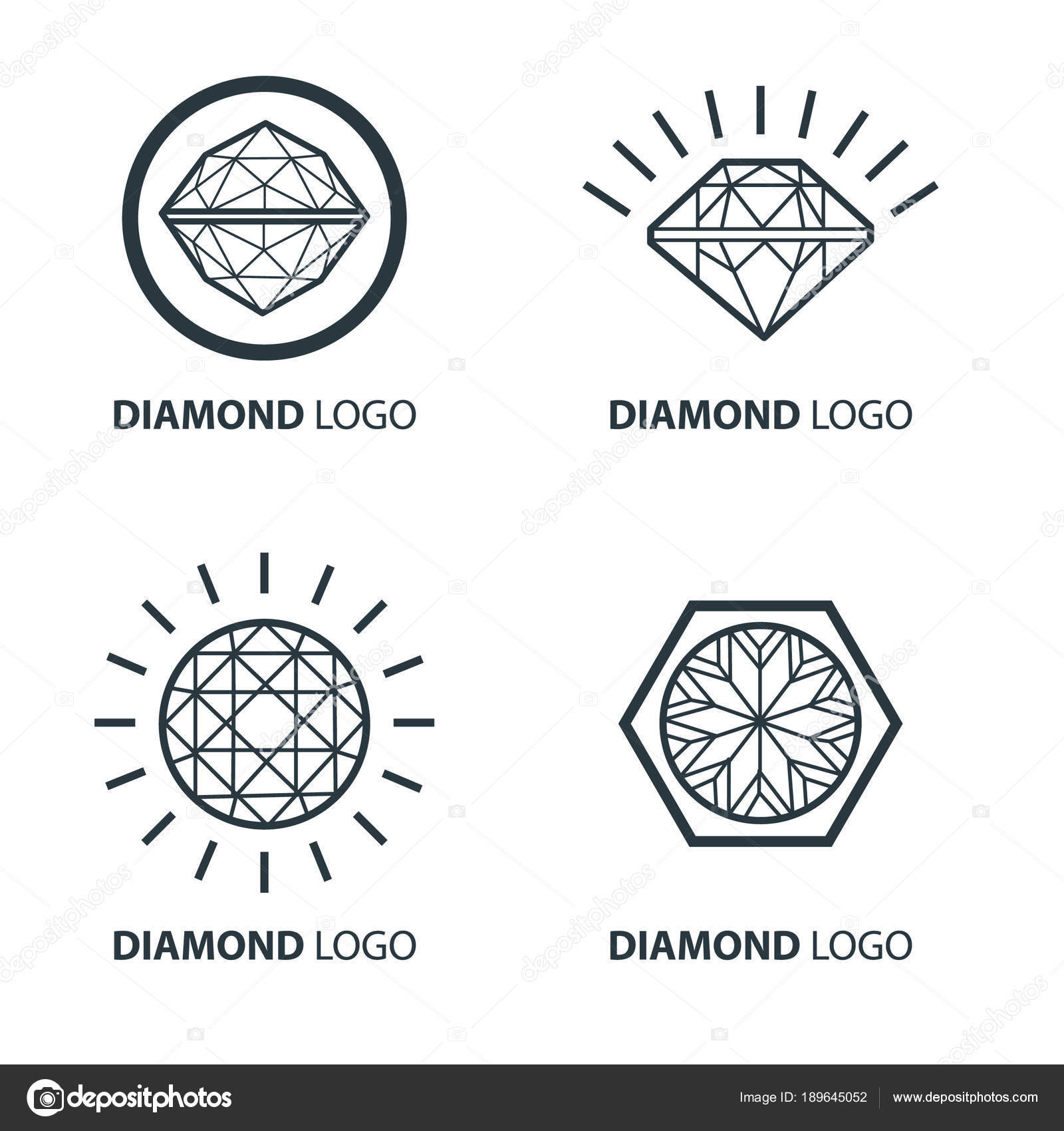 Vector set of black diamond design elements Stock Vector Image by