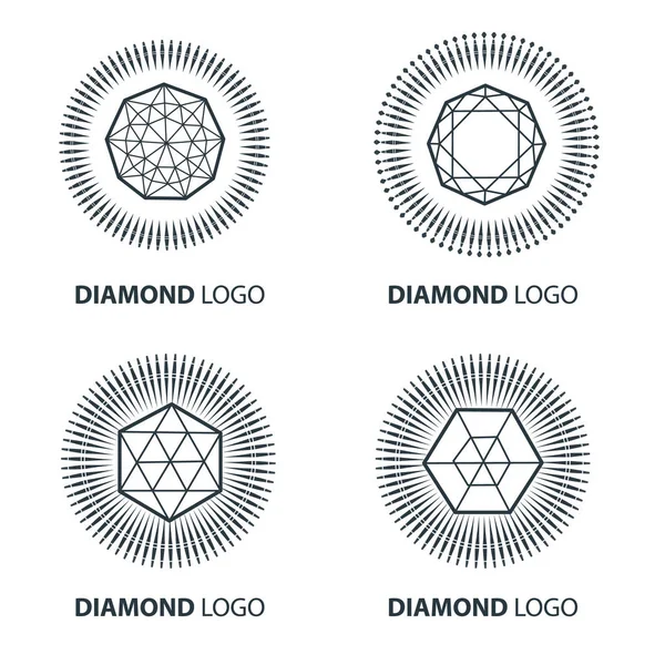 Vector set black diamond — Stockvector