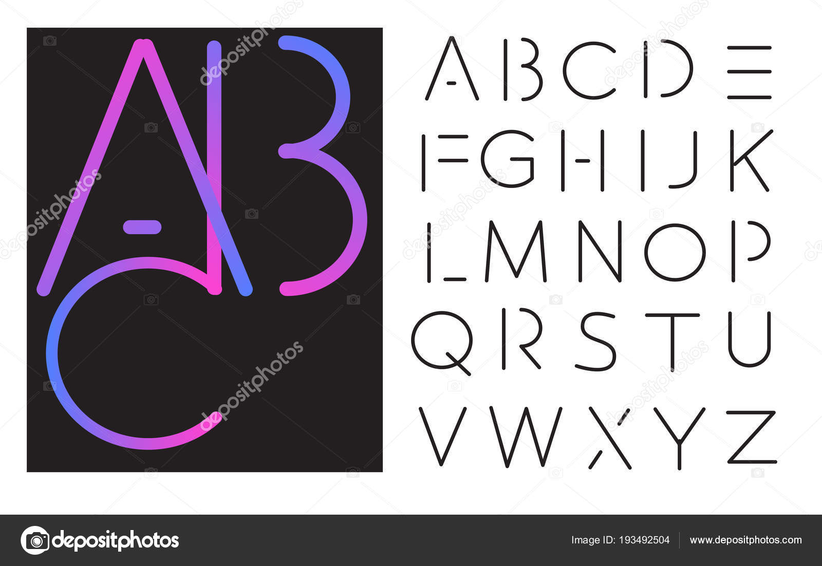 Vector lettering - font alphabet. Stock Vector by ©kynata 193492504