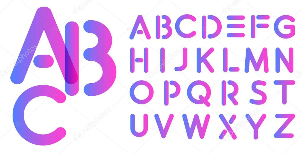 Vector lettering - font alphabet.