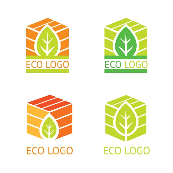 Conjunto de logotipos de ecologia vetorial — Vetor de Stock