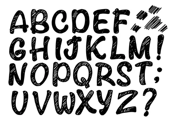 Vector hecho a mano alfabeto romano — Archivo Imágenes Vectoriales